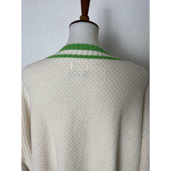 Future Collective Sweater Cardigan Varsity Textured Stretch Knit - Picture 6 of 9